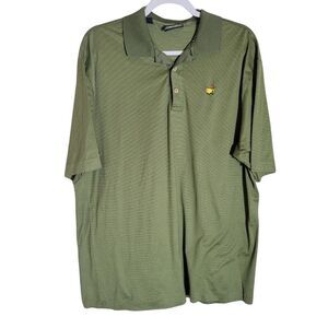 Masters Clubhouse Collection Polo Shirt Mens Size Large Green Made In Italy